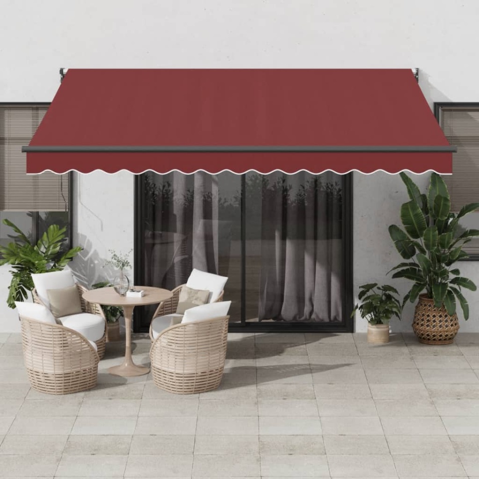 Copertina retractabilă manual, vișiniu, 400x300 cm