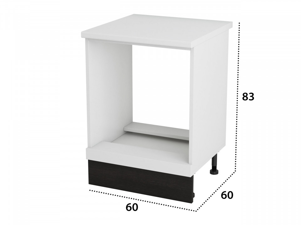 Corp cuptor, Alfa, Alb Wenge, blat alb, PAL, 83x60x60 cm - 3 | YEO