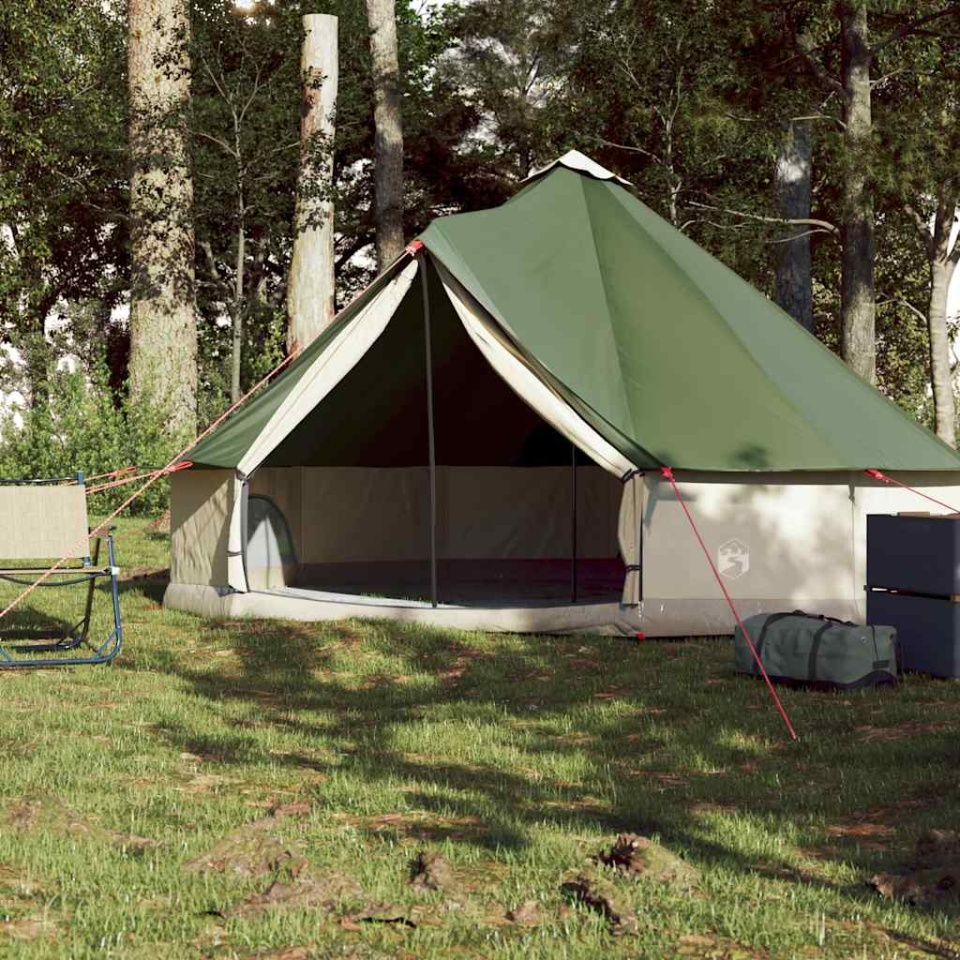 Cort de familie Tipi pentru 6 persoane, verde, impermeabil - 2 | YEO