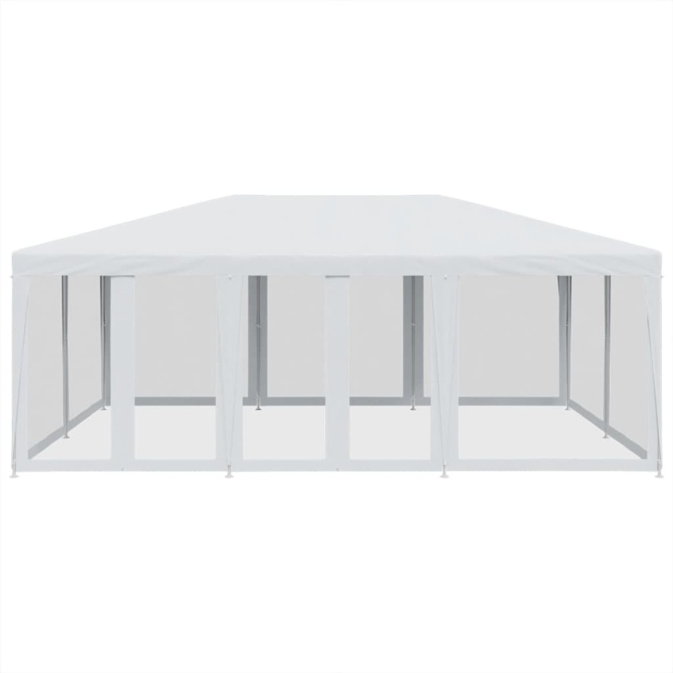 Cort de petrecere cu 10 pereți din plasă, alb, 6x4 m, HDPE - 2 | YEO