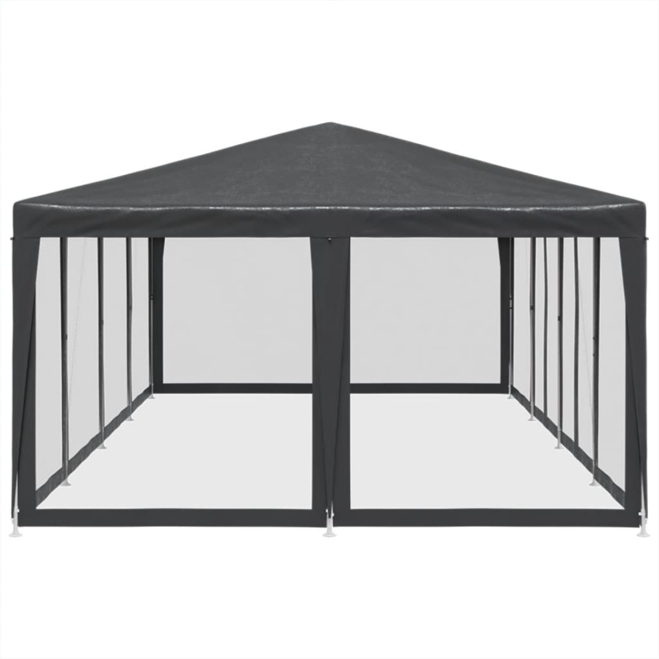 Cort de petrecere cu 12 pereți din plasă, antracit, 8x4 m, HDPE - 3 | YEO