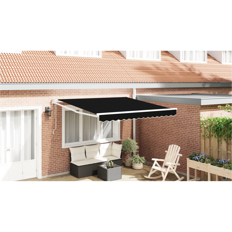 Cort retractabil automat Negru 300x250 cm, Material de înlocuire pentru cort pentru cadru de 3x2.5 m Negru