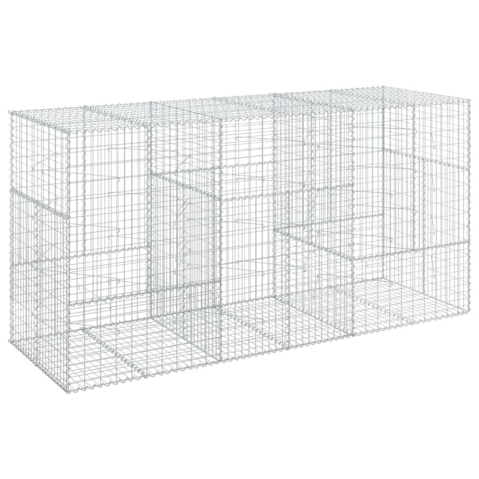 Coș gabion cu capac, 300x100x150 cm, fier galvanizat - 1 | YEO