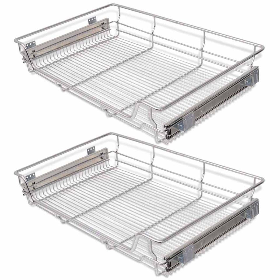 Coșuri din sârmă retractabile, 2 buc., argintiu, 800 mm - 1 | YEO