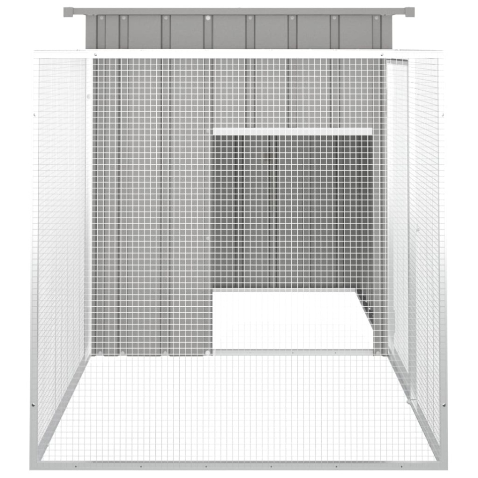 Coteț pentru păsări, gri, 200x91x100 cm, oțel galvanizat - 3 | YEO