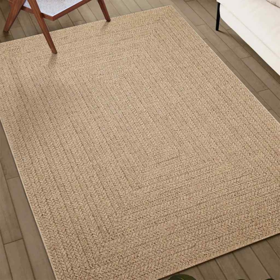 Covor ZIZUR aspect iută, 200x200cm, pentru interior și exterior - 2 | YEO