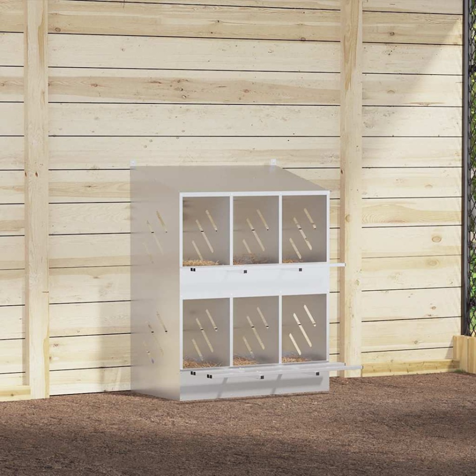 Cubit pentru pui cu 6 compartimente, metal argintiu galvanizat - 3 | YEO