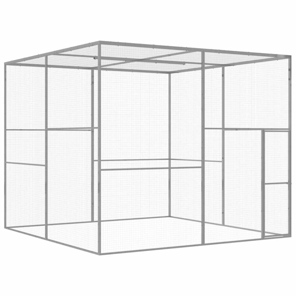 Cușcă pentru pisici, 3x3x2,5 m, oțel galvanizat
