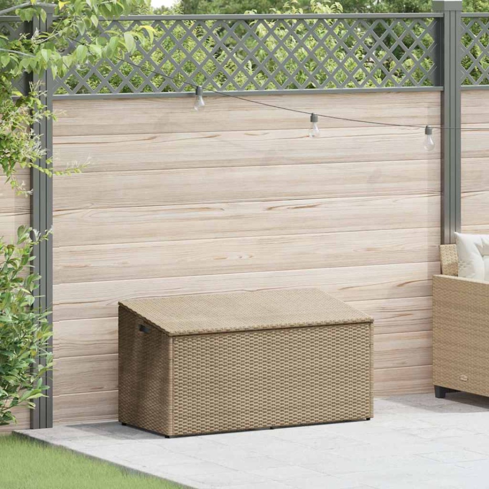 Cutie de depozitare de grădină Bej 110x50x58 cm polirattan - 1 | YEO