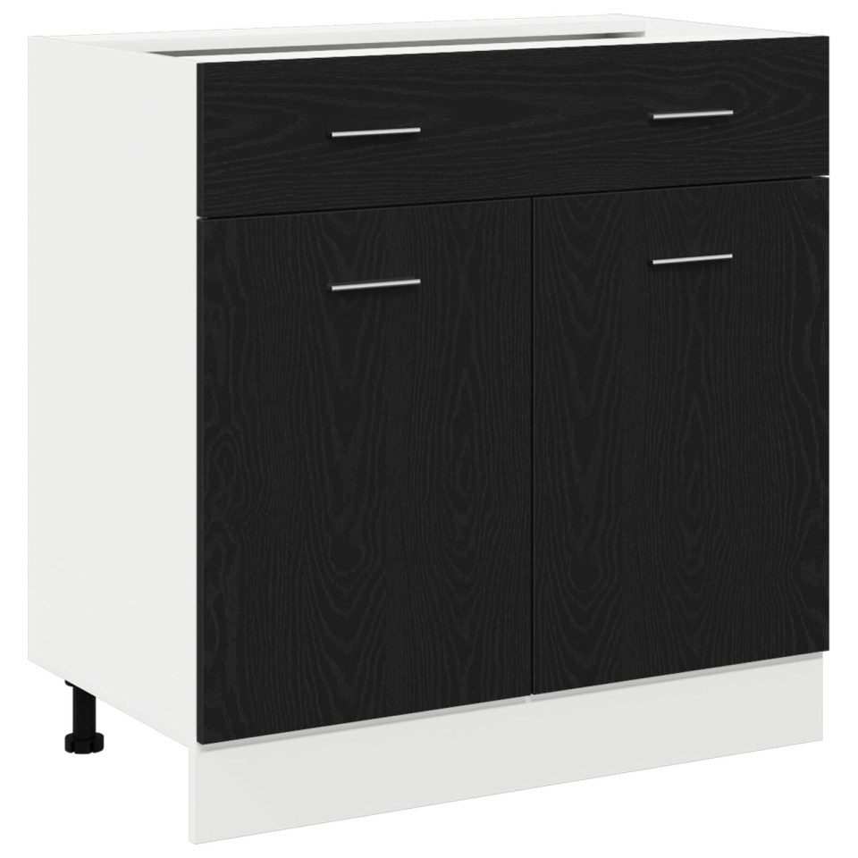Dulap cu sertar în stejar negru, 80x46x81.5 cm, Fabricat din lemn prelucrat - 1 | YEO