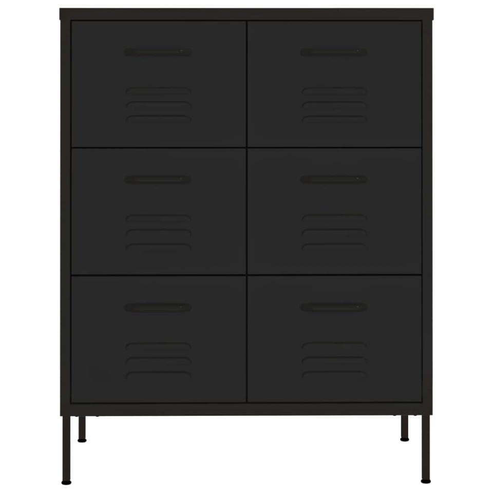 Dulap cu sertare, negru, 80x35x101,5 cm, oțel - 2 | YEO