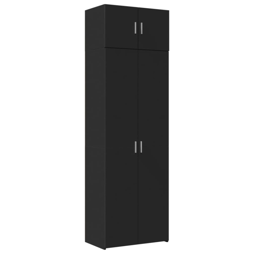 Dulap de depozitare, negru, 70x42,5x225 cm, lemn prelucrat - 1 | YEO