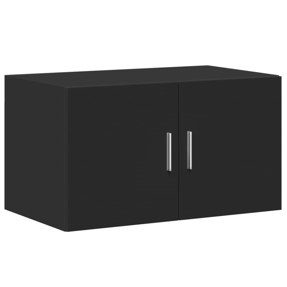 Dulap de depozitare, negru, 70x42,5x225 cm, lemn prelucrat - 3 | YEO