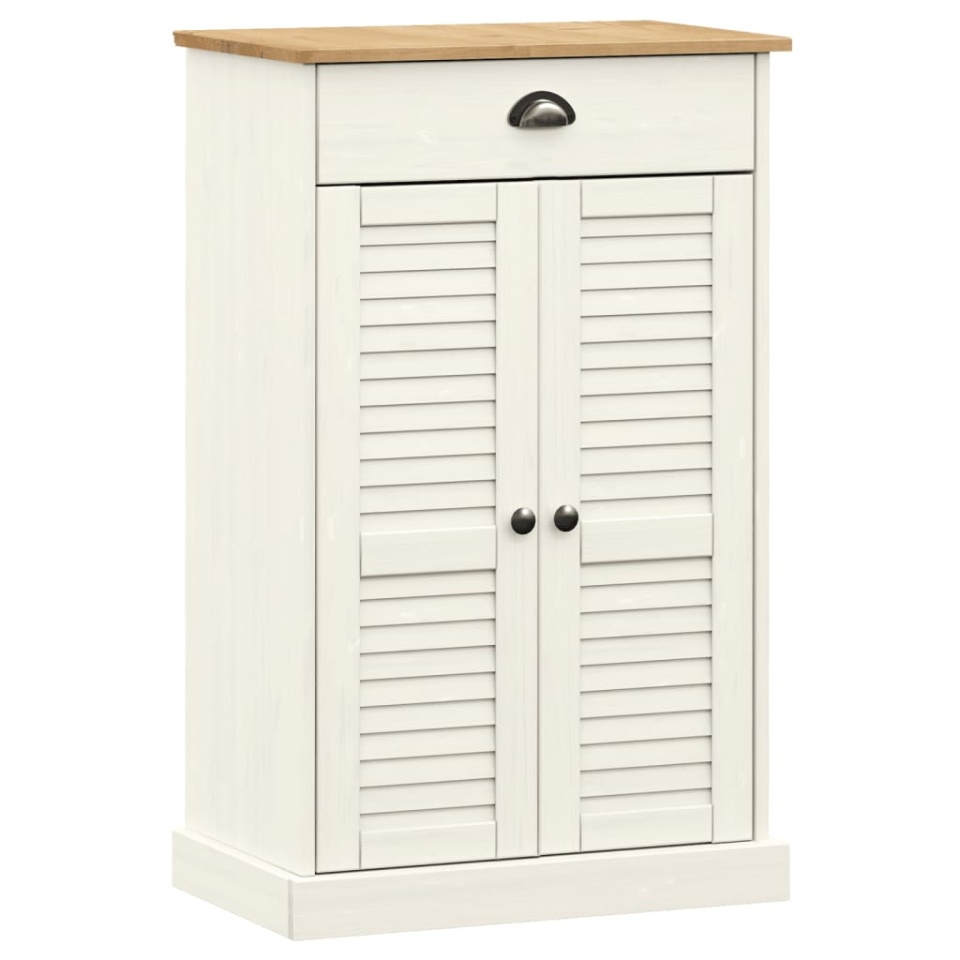 Dulap de pantofi VIGO, alb, 60x35x96 cm, lemn masiv de pin - 1 | YEO