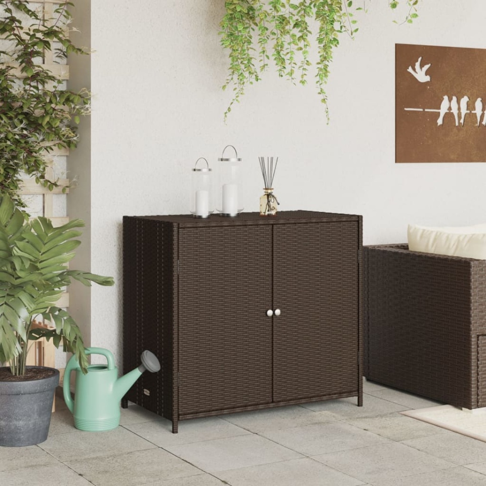 Dulap depozitare de grădină, maro, 83x45x76 cm, poliratan - 2 | YEO