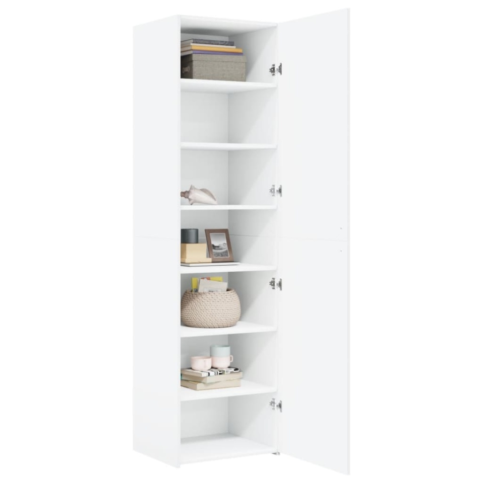 Dulap înalt, alb, 50x42,5x185 cm, lemn prelucrat - 2 | YEO
