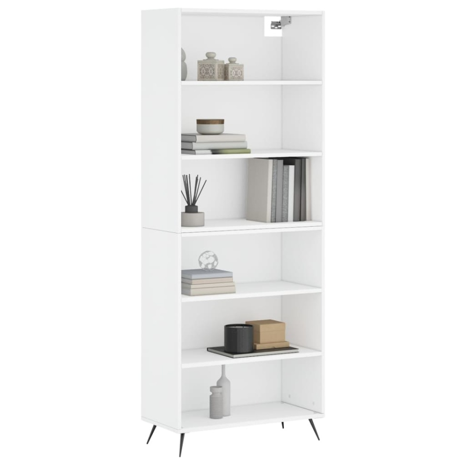 Dulap înalt, alb, 69,5x32,5x180 cm, lemn prelucrat - 2 | YEO