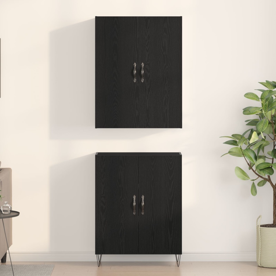 Dulap înalt, stejar negru, 69,5x34x180 cm, lemn prelucrat - 3 | YEO