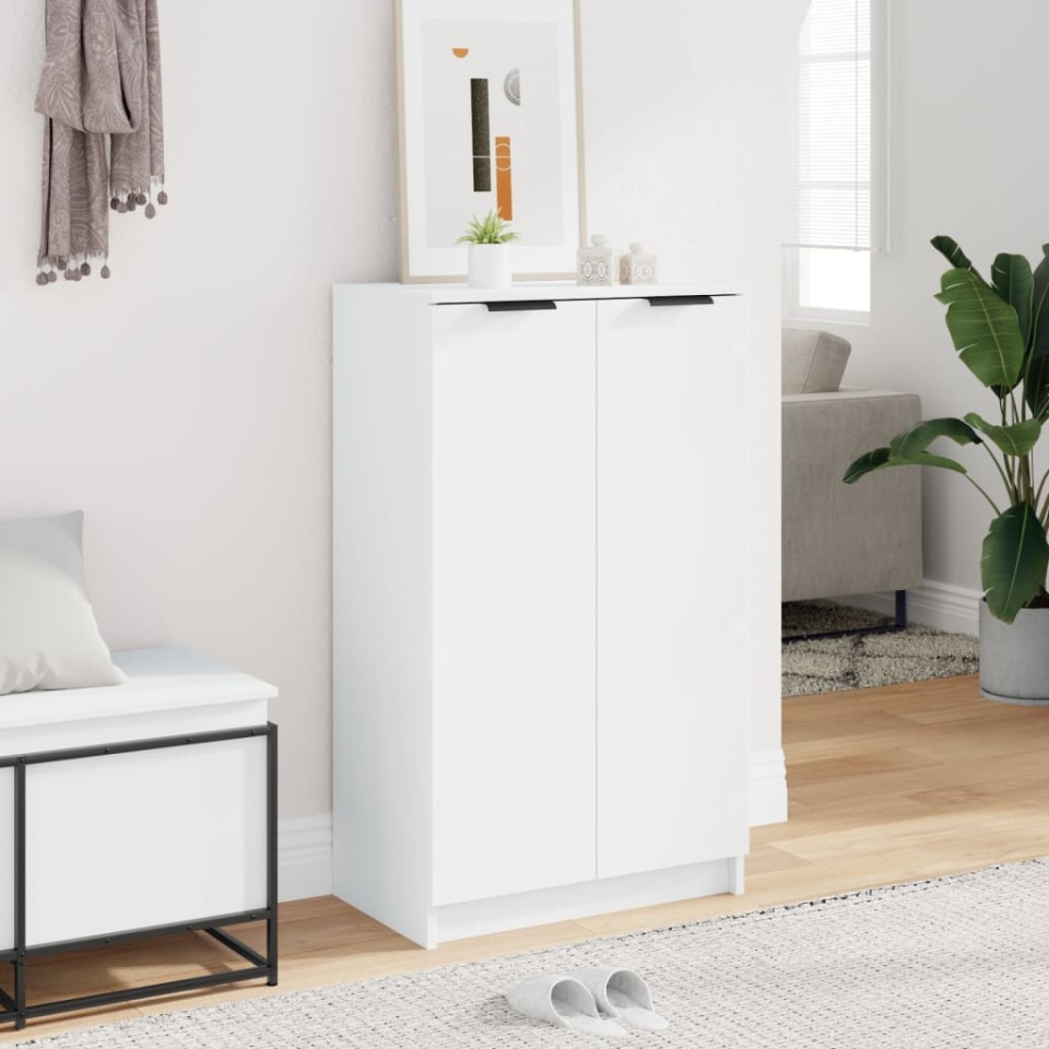 Dulap pentru încălțăminte alb 59x35x100 cm lemn prelucrat - 2 | YEO