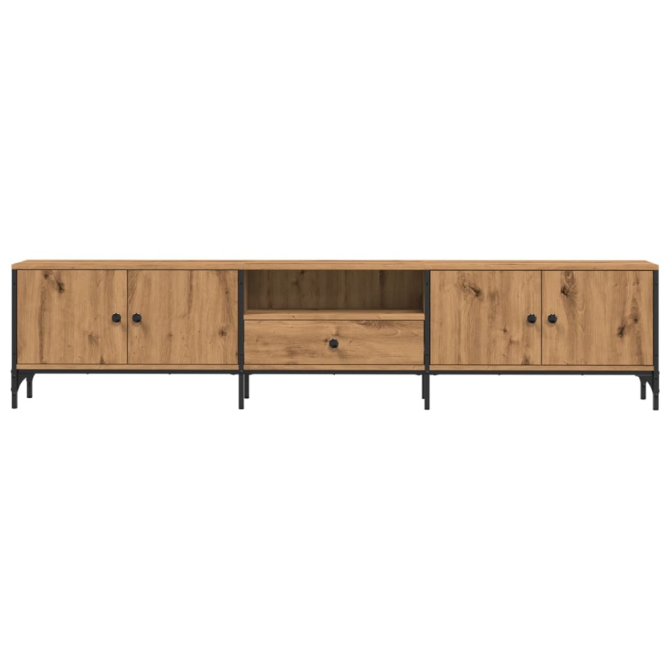 Dulap TV cu sertar stejar artizanal 200x25x44 cm lemn prelucrat - 3 | YEO