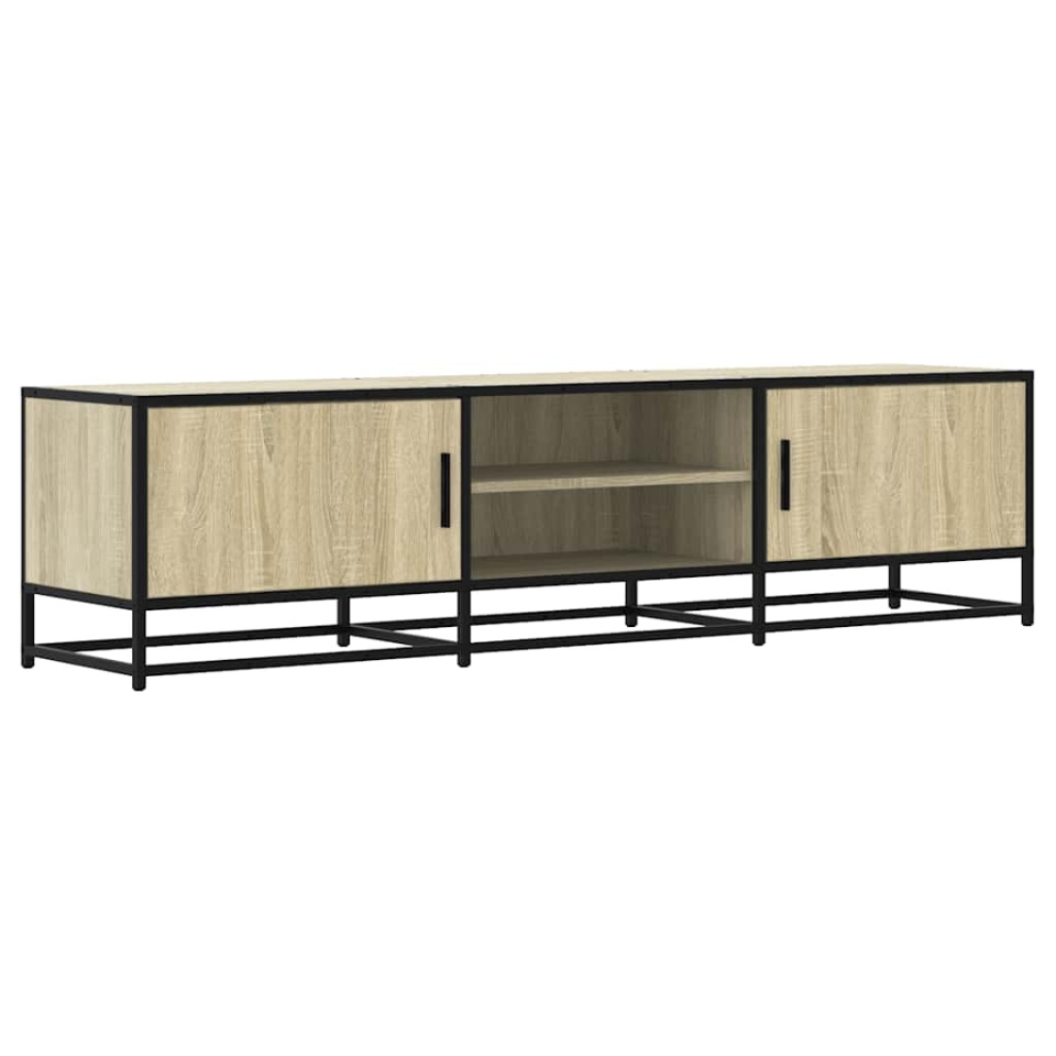 Dulap TV, stejar sonoma, 160x35x41 cm, lemn prelucrat și metal - 1 | YEO