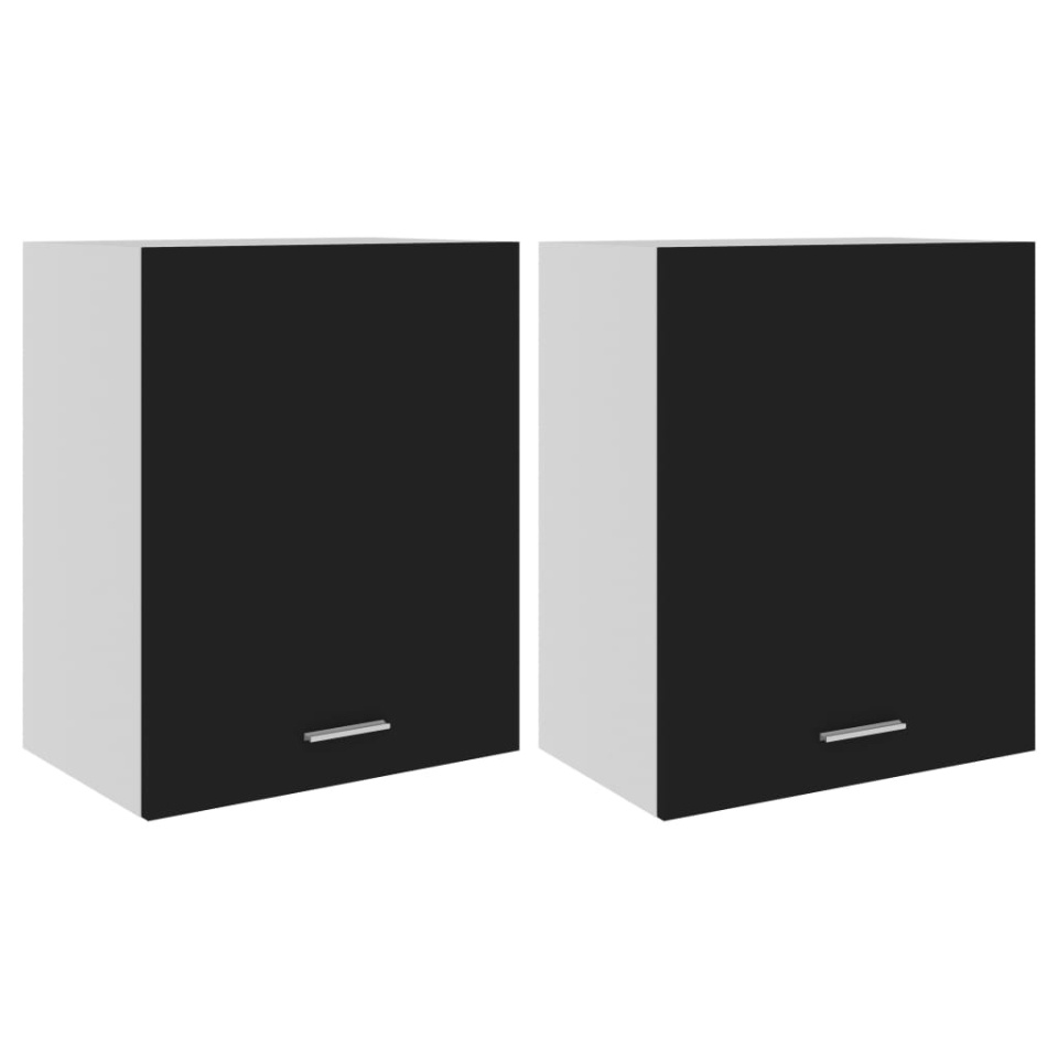 Dulapuri suspendate, 2 buc., negru, 50x31x60 cm, lemn prelucrat - 1 | YEO