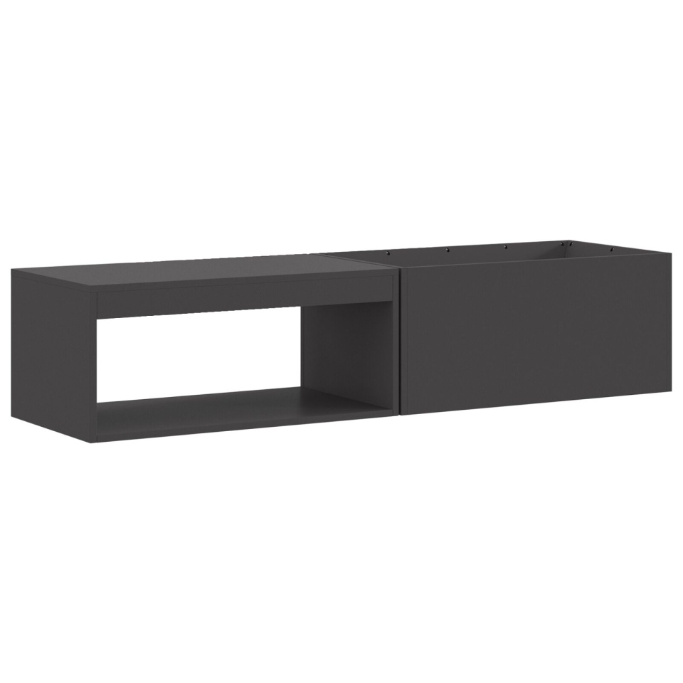 Foc cu Spațiu pentru Lemne Negru 160x45x35 cm Oțel - 1 | YEO