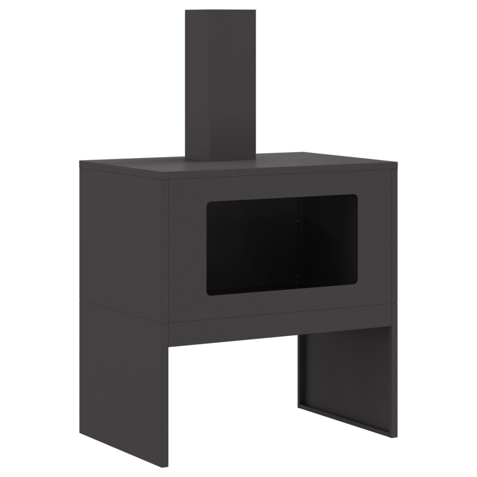 Foc de tabără cu horn Negru 60x40x96 cm Oțel - 1 | YEO