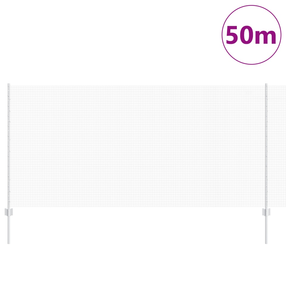 Gard din Sârmă Sudată cu 44 U Posts Argintiu 1.2x50 m Oțel - 2 | YEO
