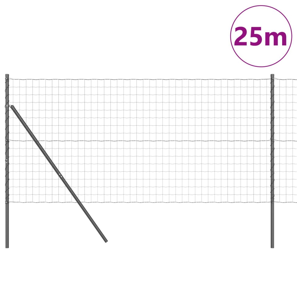 Gard Euro Set de 2 Gri Oțel 25 x 1 m Durabil Gard Euro - 2 | YEO
