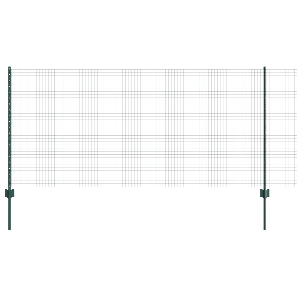 Gard Metalic Sudat cu 11 Stâlpi U Verde 1x25 m Oțel - 1 | YEO