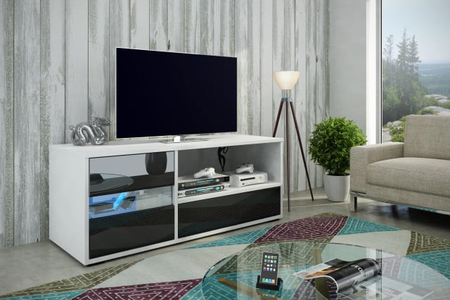 Global I (Comoda Tv) White/Black High Gloss