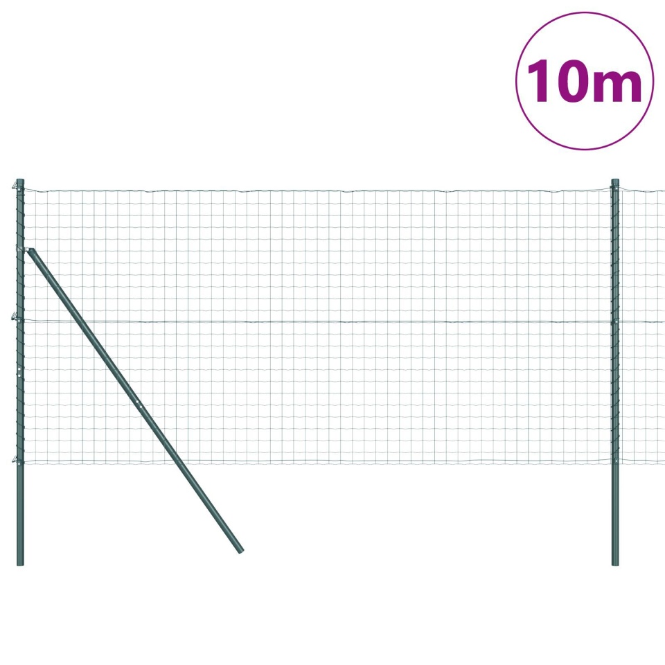 Împrejmuire Euro cu 7 stâlpi 1.2x10 m Oțel galvanizat Verde - 2 | YEO