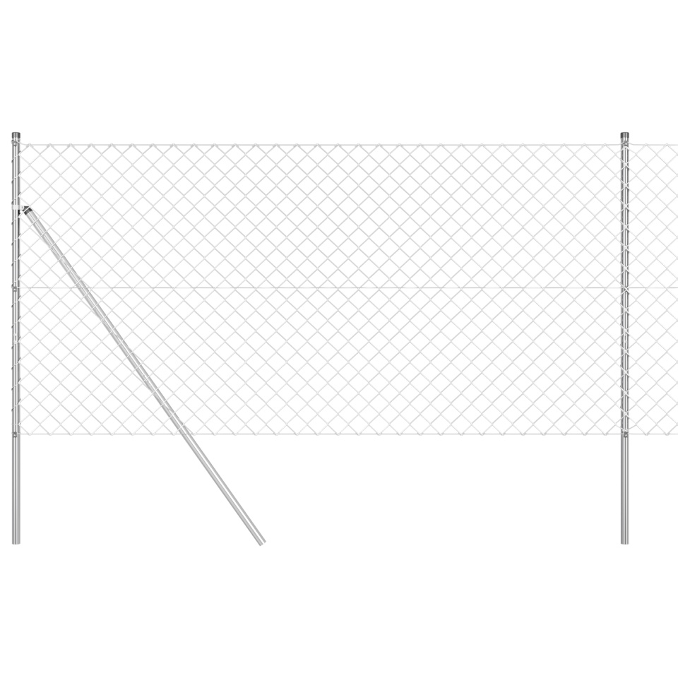 Împrejmuire plasă de lanț cu 13 stâlpi 1.2x25 m Oțel galvanizat - 1 | YEO