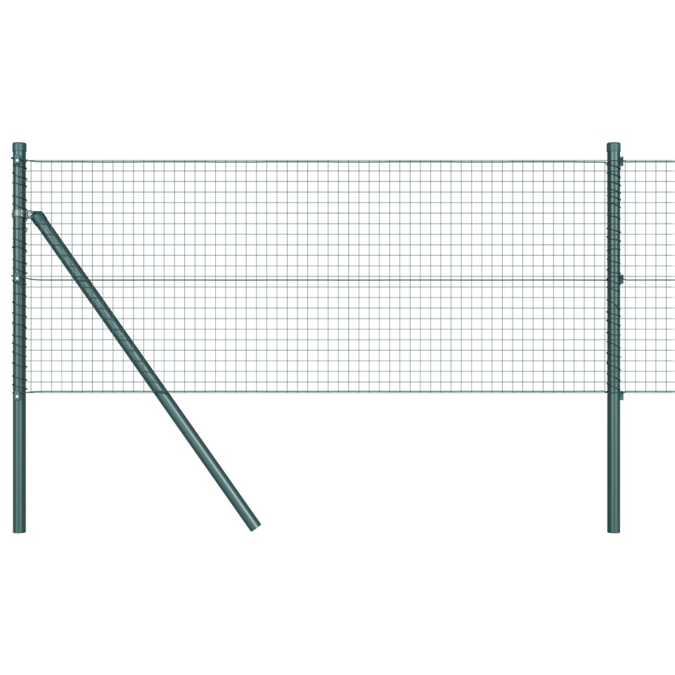 Împrejmuirea din Fier Sudat cu 13 Stâlpi Verde 0.5x50 m Oțel - 1 | YEO