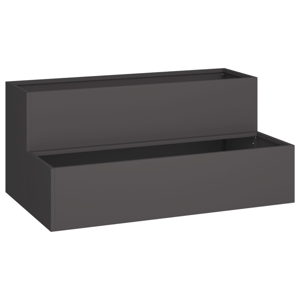 Jardiniere 2-Tier 100x60x45 cm din Oțel Negru - 1 | YEO