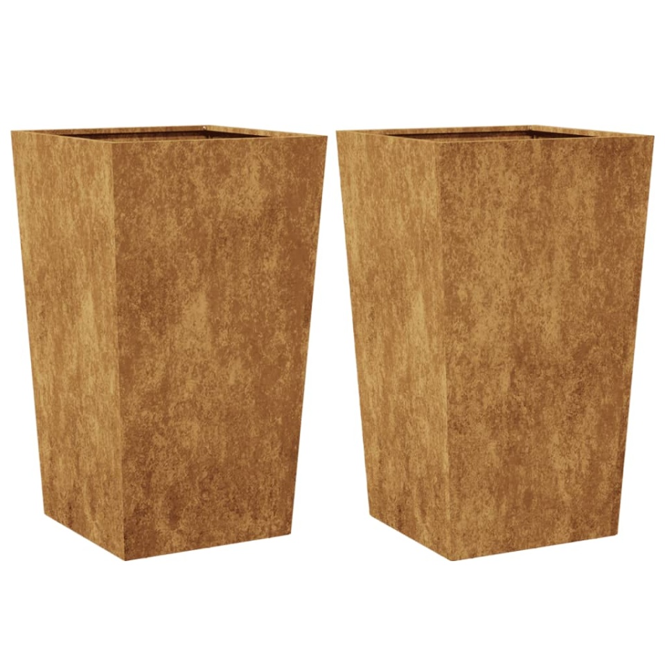 Jardiniere de grădină 2 buc 45x45x75 cm Oțel pentru intemperii - 1 | YEO