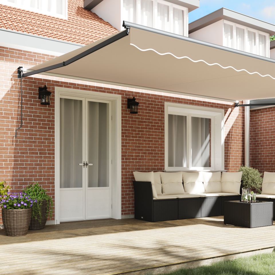 Marchiză Retractabilă Manuală Bej 500x300 cm, Material de schimb pentru marchiză 5x3 m Bej - 2 | YEO