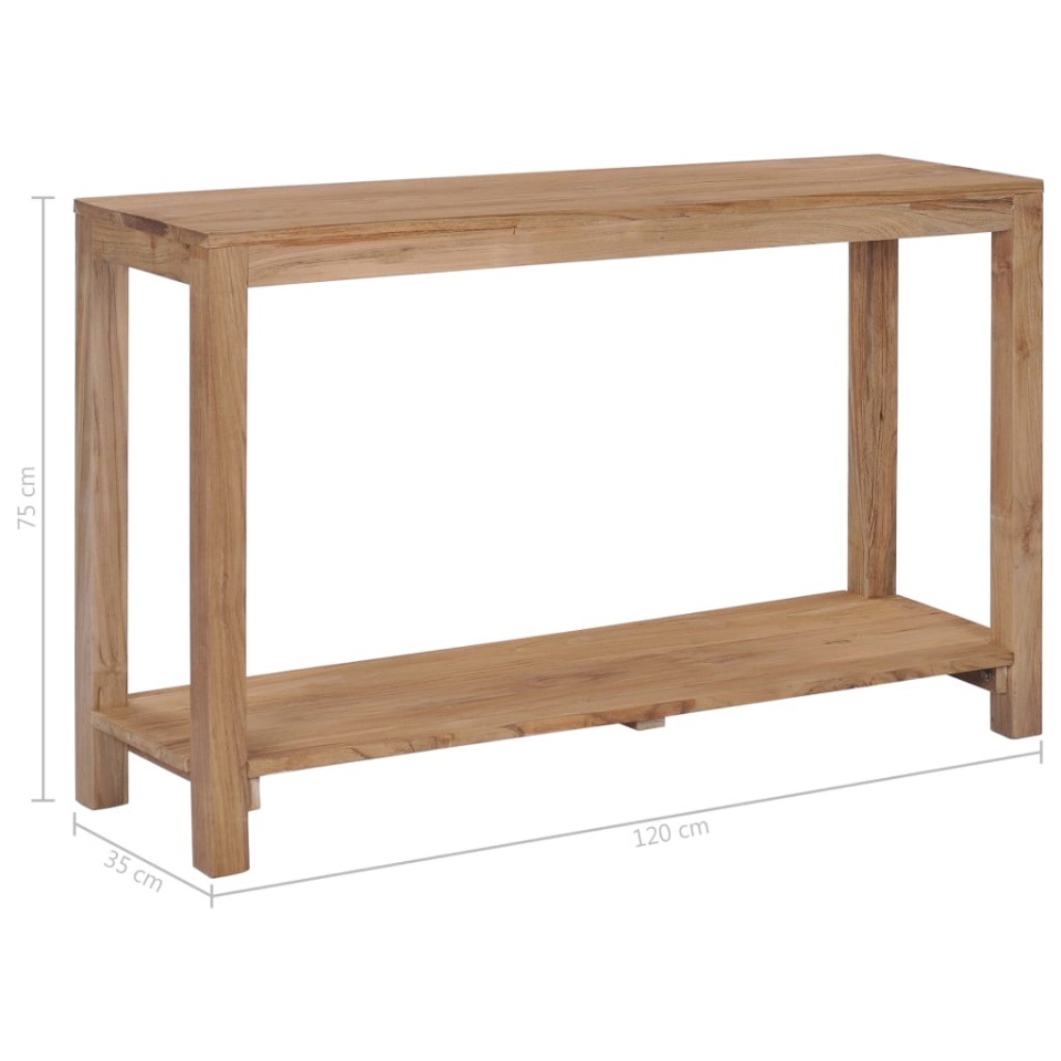 Masă consolă, 120 x 35 x 75 cm, lemn masiv de tec - 4 | YEO
