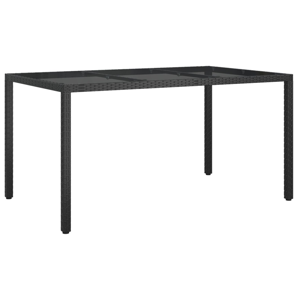 Masă de Dining Neagră 150x90x75 cm Poliratan - 1 | YEO