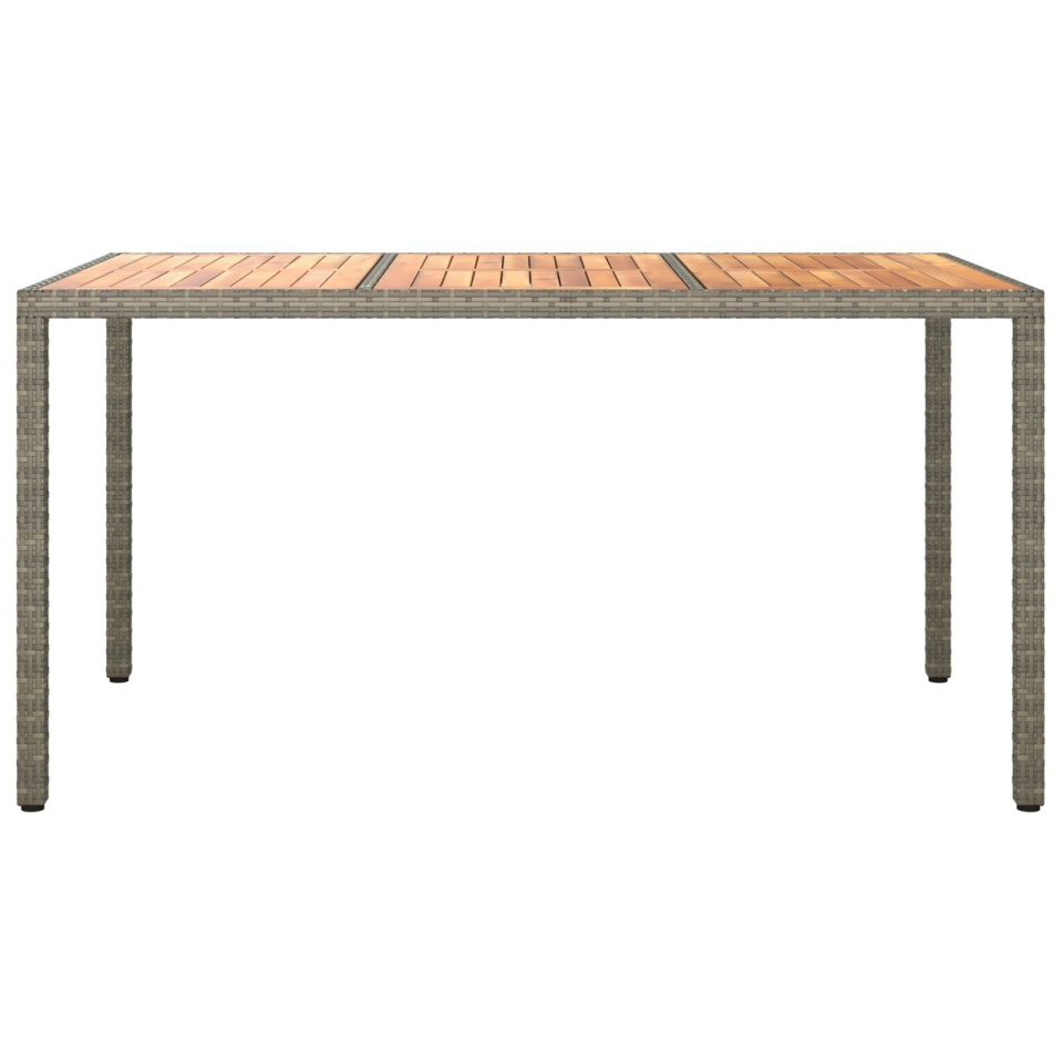 Masă de dining pentru grădină Gri 150x90x75 cm Poliratan - 2 | YEO