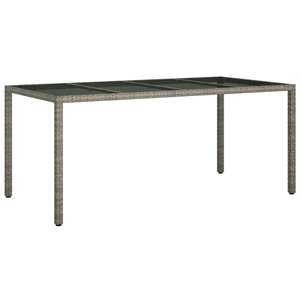 Masă de dining pentru grădină Gri 190x90x75 cm Poliratan - 1 | YEO