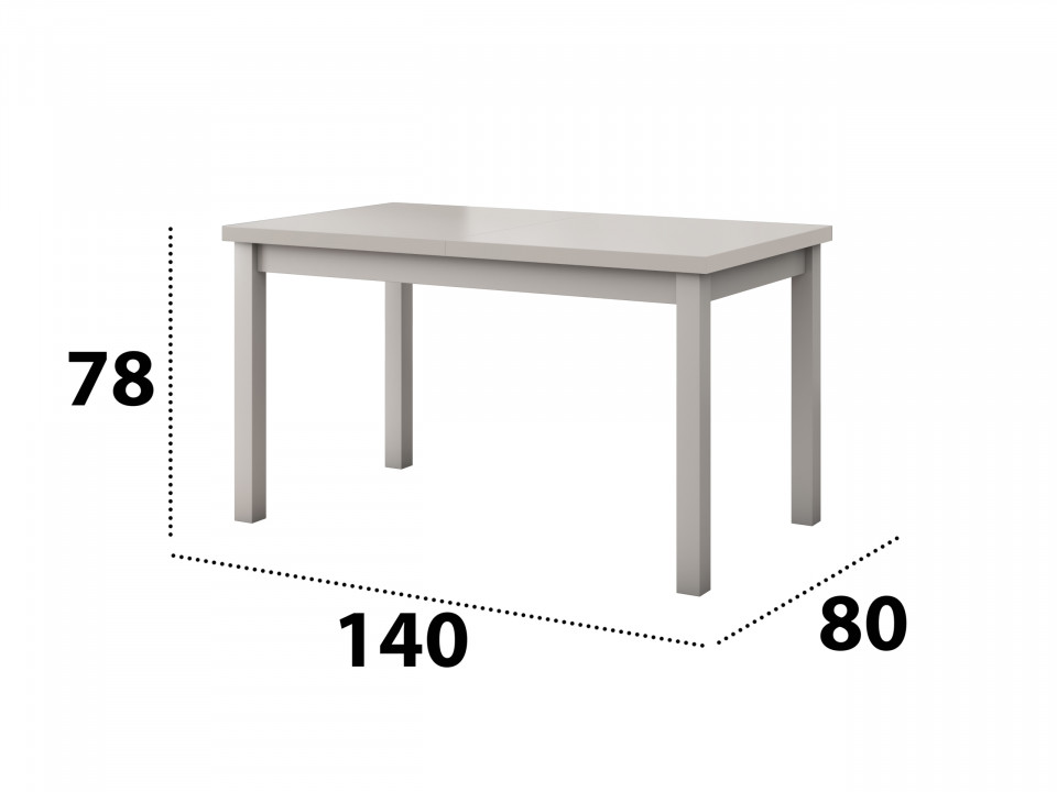 Masa extensibila 140x180 cm mb-21 modena1, alb, lemn masiv de fag si pal - 1 | YEO