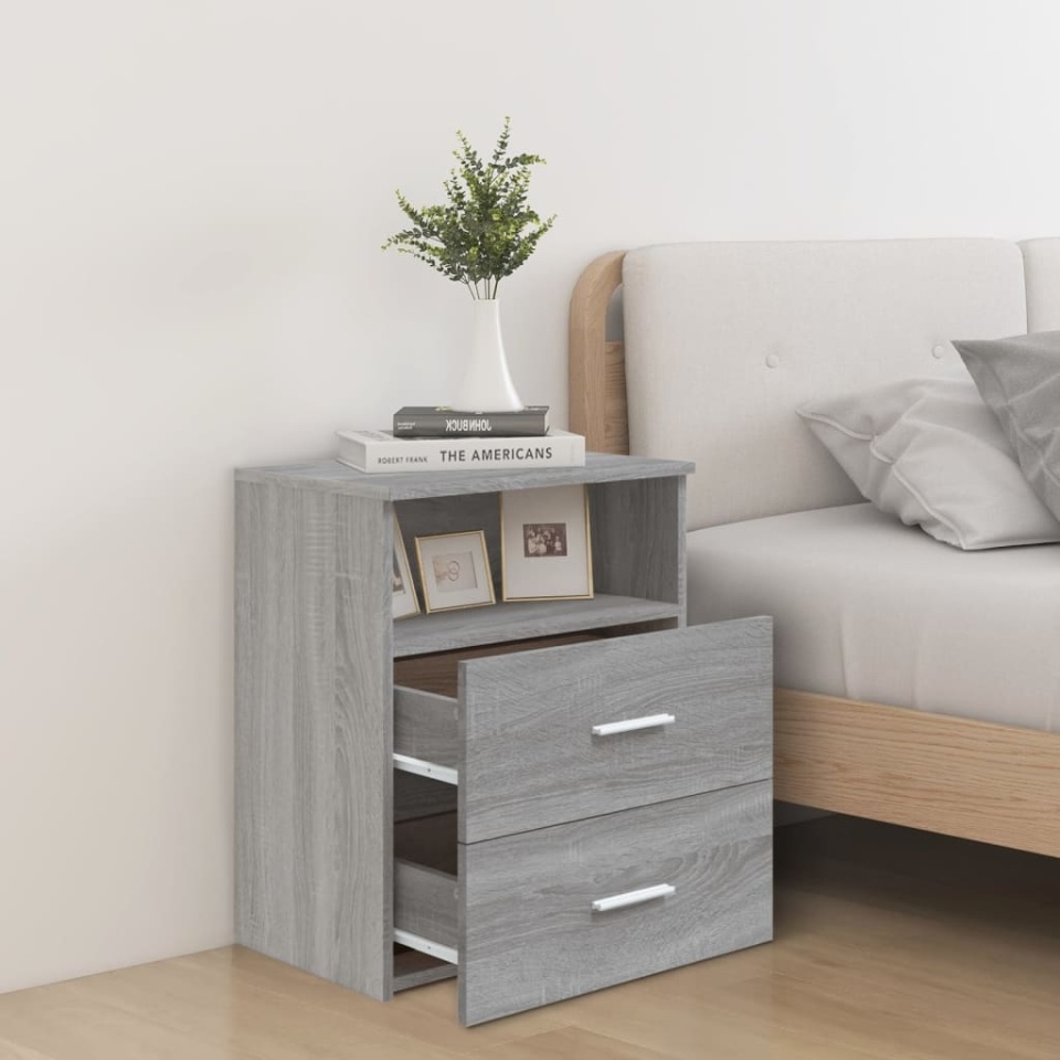 Noptiere, 2 buc., gri sonoma, 50x32x60 cm - 2 | YEO