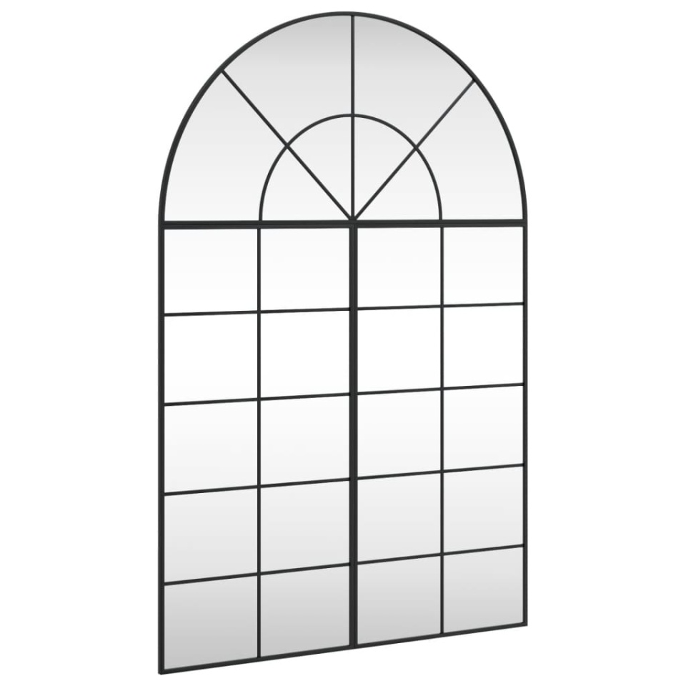 Oglindă de perete, negru, 100x150 cm, arcuită, fier - 1 | YEO