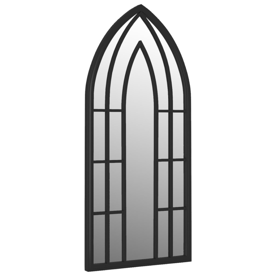 Oglindă,negru, 100x45 cm,fier, pentru utilizare în interior - 2 | YEO