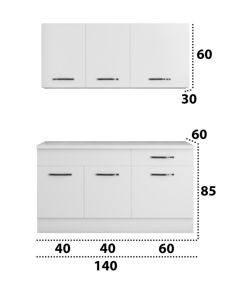 Pachet - Set Bucatarie Sofia alb + Set Masa cu 4 scaune MBS-36 - 3 | YEO