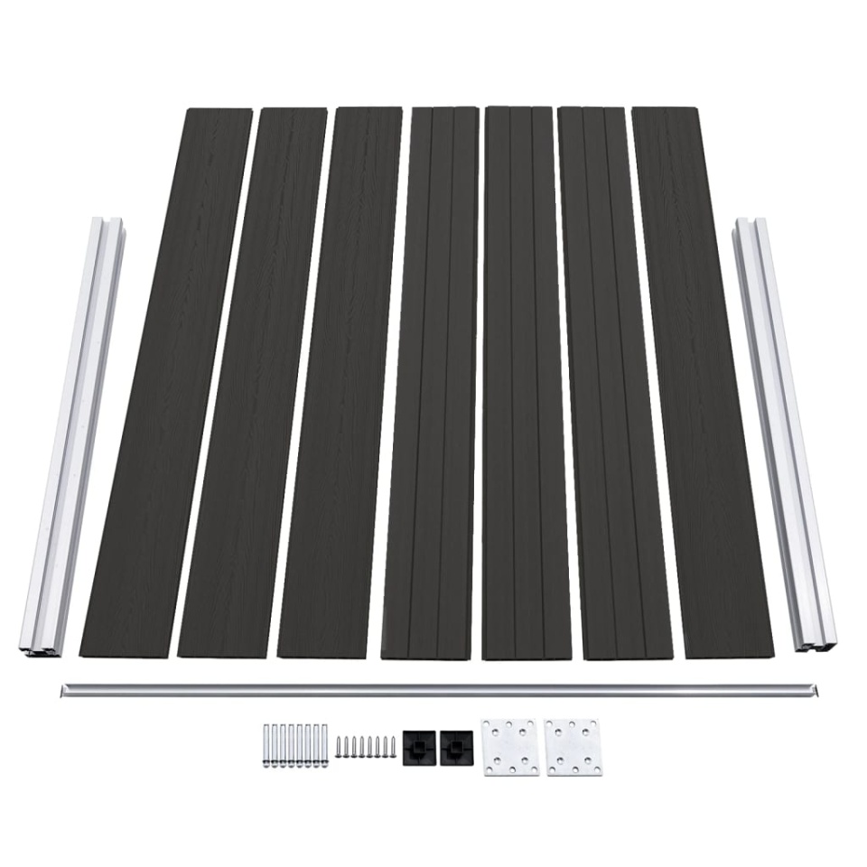 Panou de gard, negru, 180x146 cm, WPC - 3 | YEO