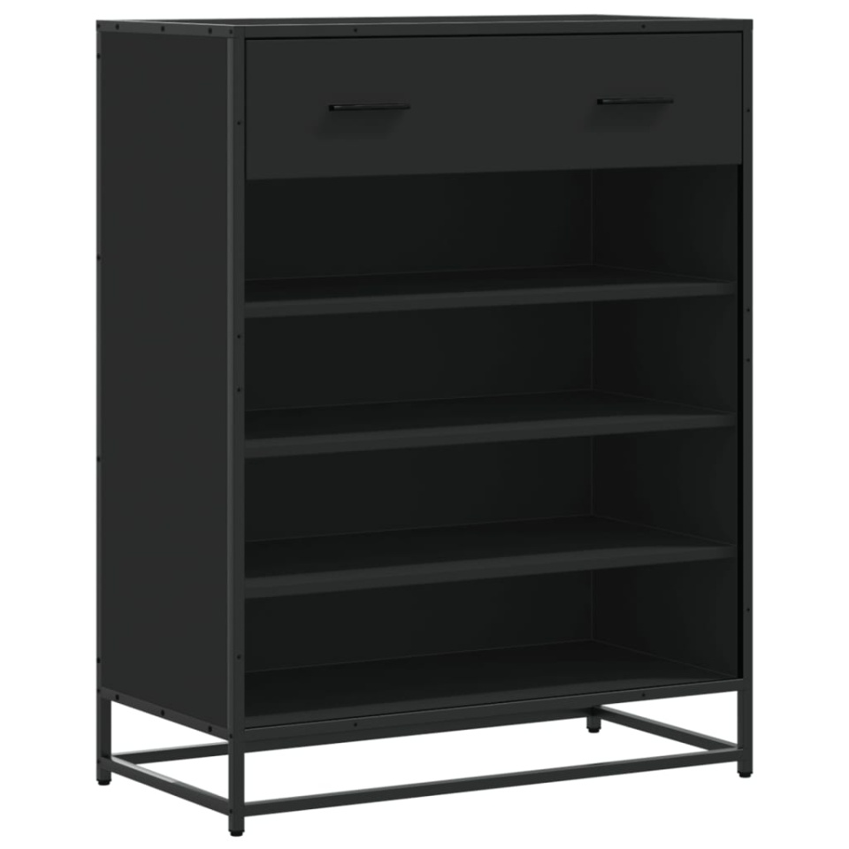 Pantofar, negru, 75x38x97,5 cm, lemn prelucrat/metal - 1 | YEO