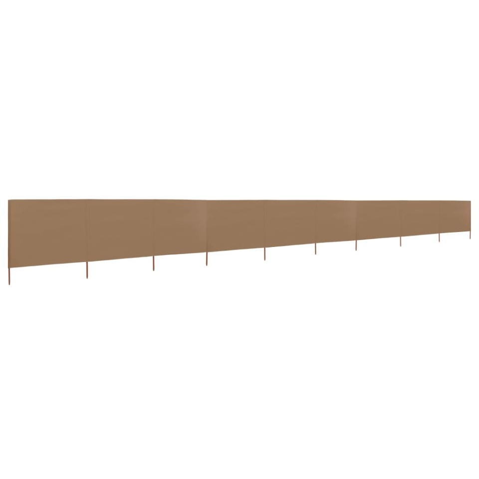 Paravan anti-vânt cu 9 panouri, gri taupe 1200 x 160 cm, textil - 1 | YEO